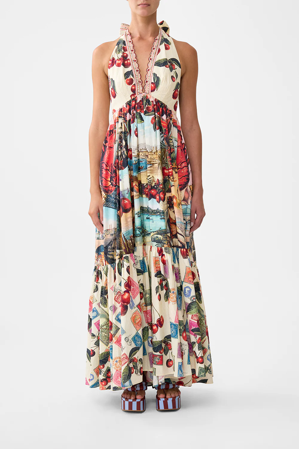 RUFFLE HEM HALTER DRESS NOTES FROM THE ROAD