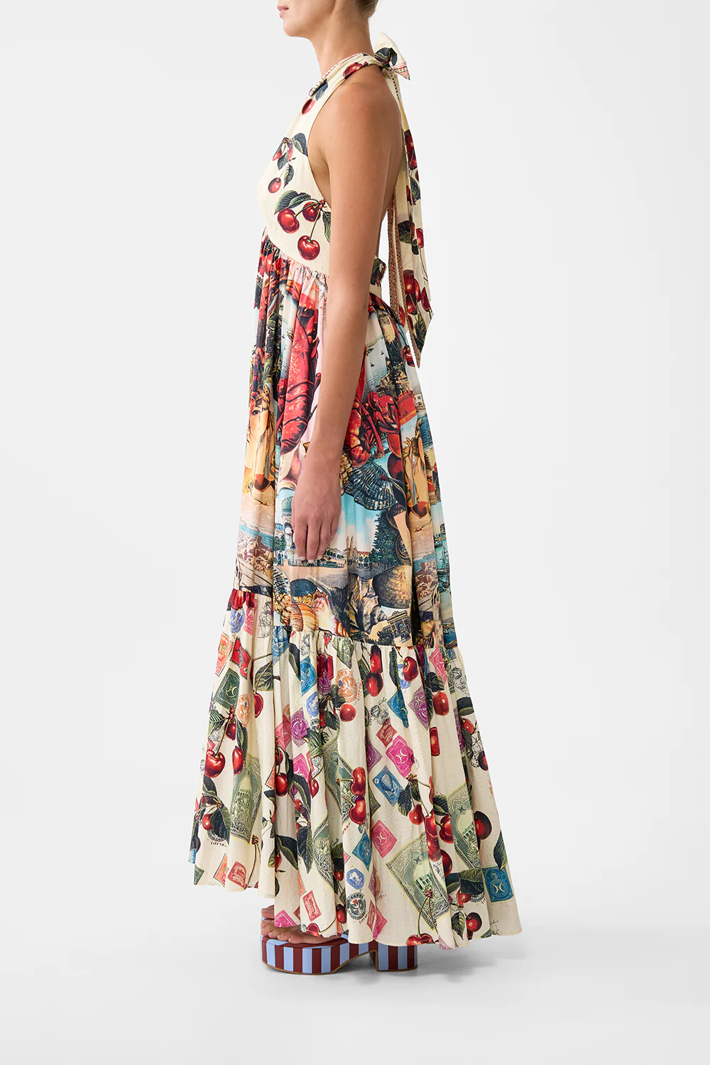 RUFFLE HEM HALTER DRESS NOTES FROM THE ROAD - Image 4
