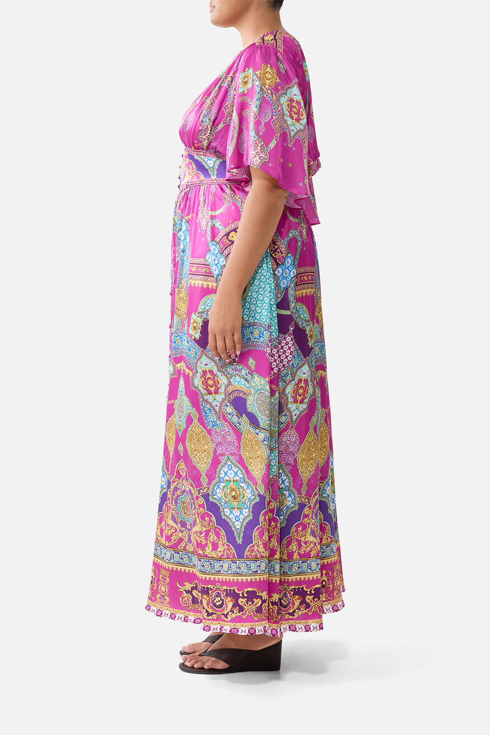 SHAPED WAISTBAND DRESS WITH FLUTTER SLEEVES CONCUBINES, SULTANS & COURTIERS - Image 11