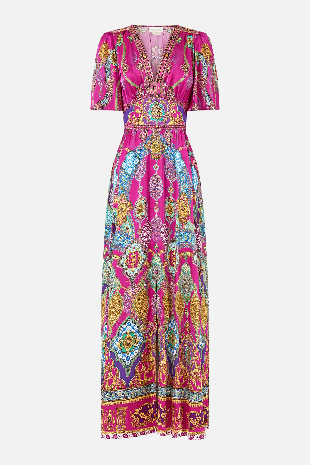 SHAPED WAISTBAND DRESS WITH FLUTTER SLEEVES CONCUBINES, SULTANS & COURTIERS - Image 3