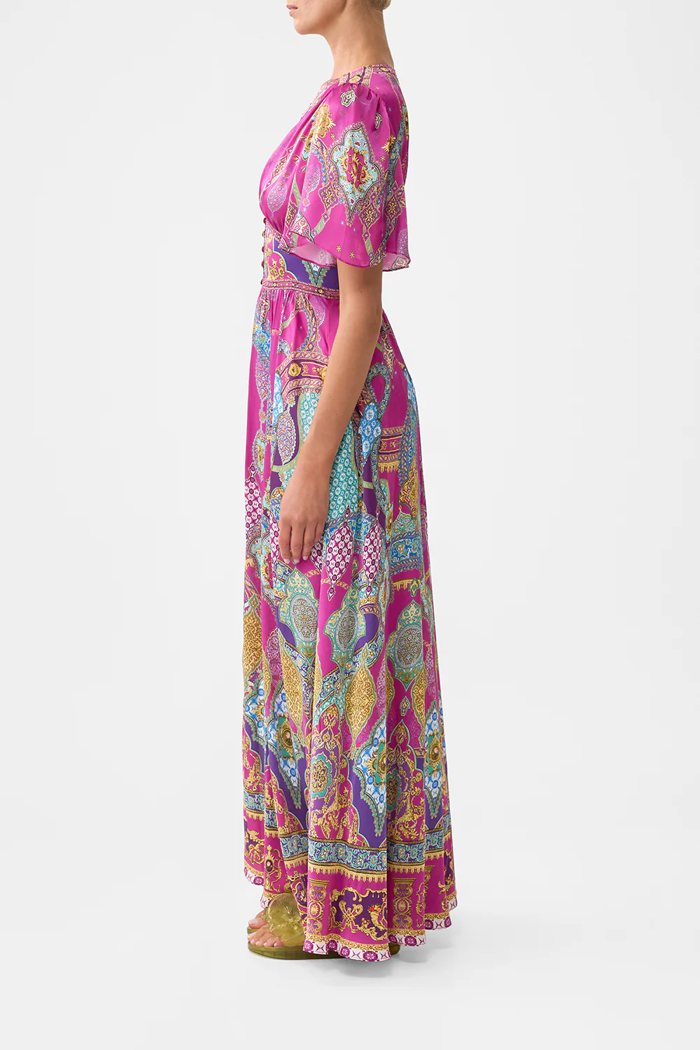 SHAPED WAISTBAND DRESS WITH FLUTTER SLEEVES CONCUBINES, SULTANS & COURTIERS - Image 4
