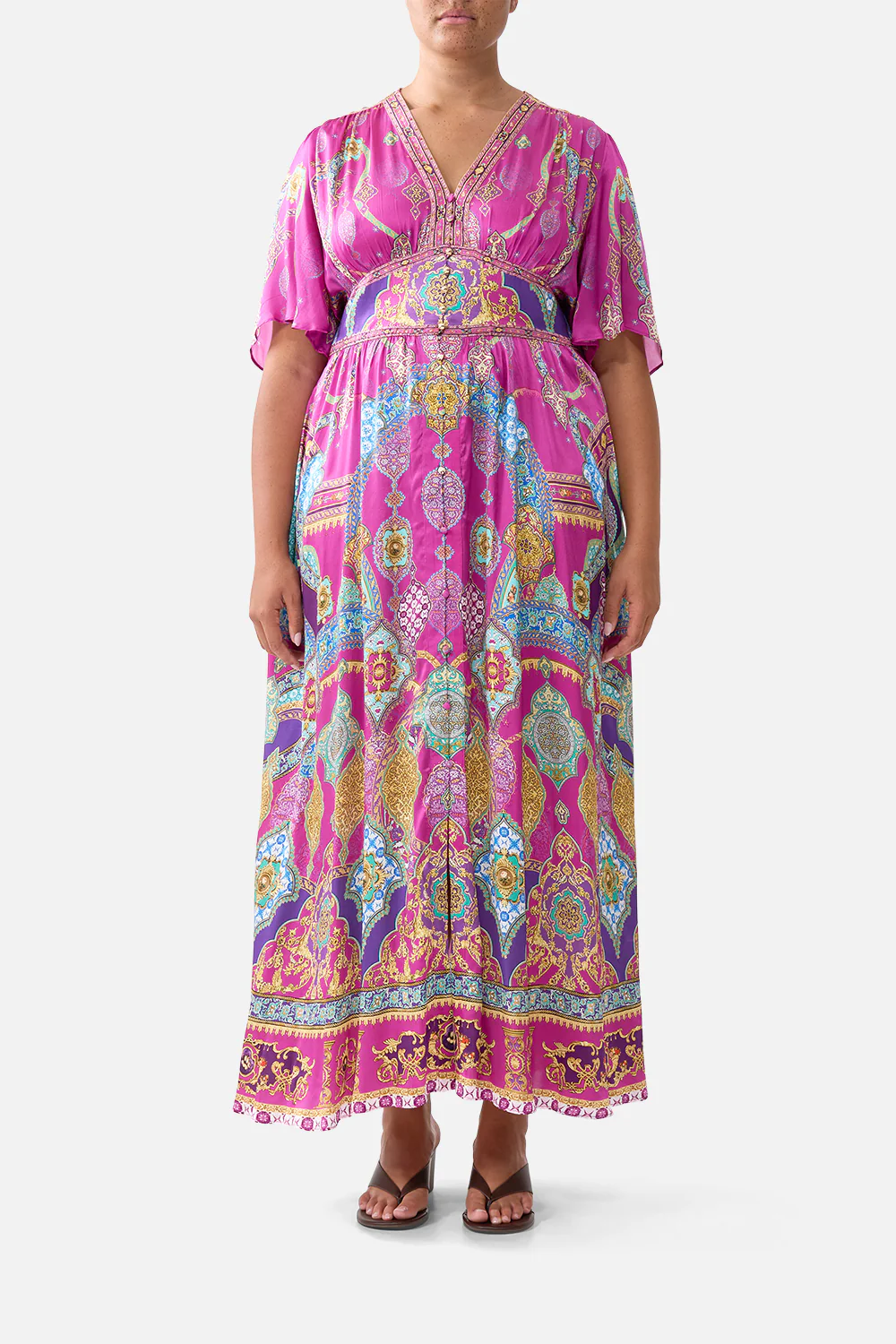 SHAPED WAISTBAND DRESS WITH FLUTTER SLEEVES CONCUBINES, SULTANS & COURTIERS - Image 9