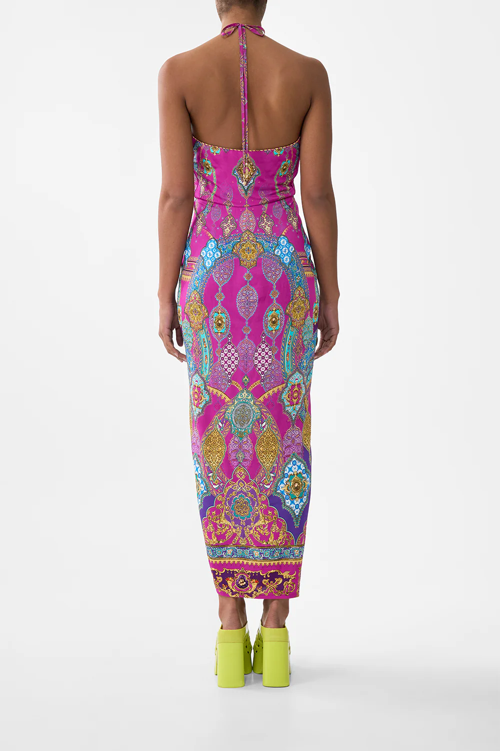 V NECK GATHERED JERSEY DRESS CONCUBINES, SULTANS & COURTIERS - Image 2