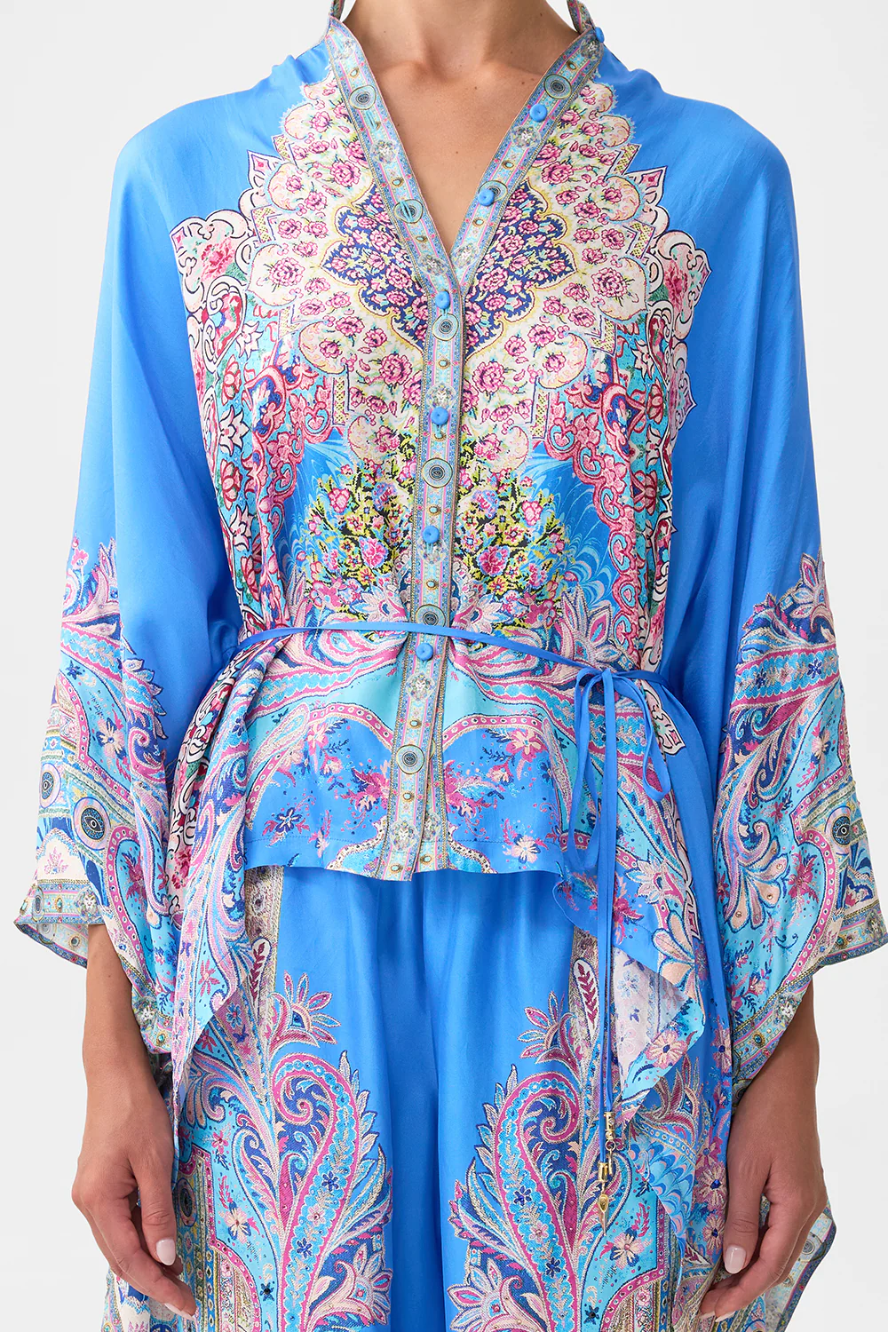 BUTTON THROUGH SCARF BLOUSE FOOTSTEPS IN FOLKLORE - Image 6