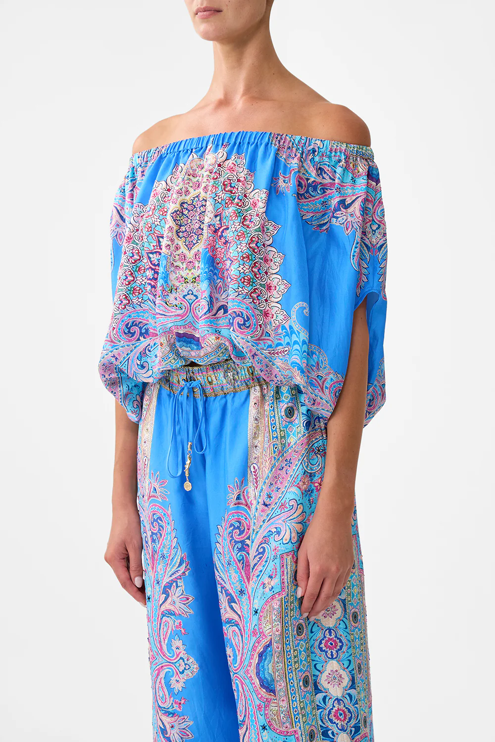 OFF SHOULDER ELASTIC TOP FOOTSTEPS IN FOLKLORE - Image 5