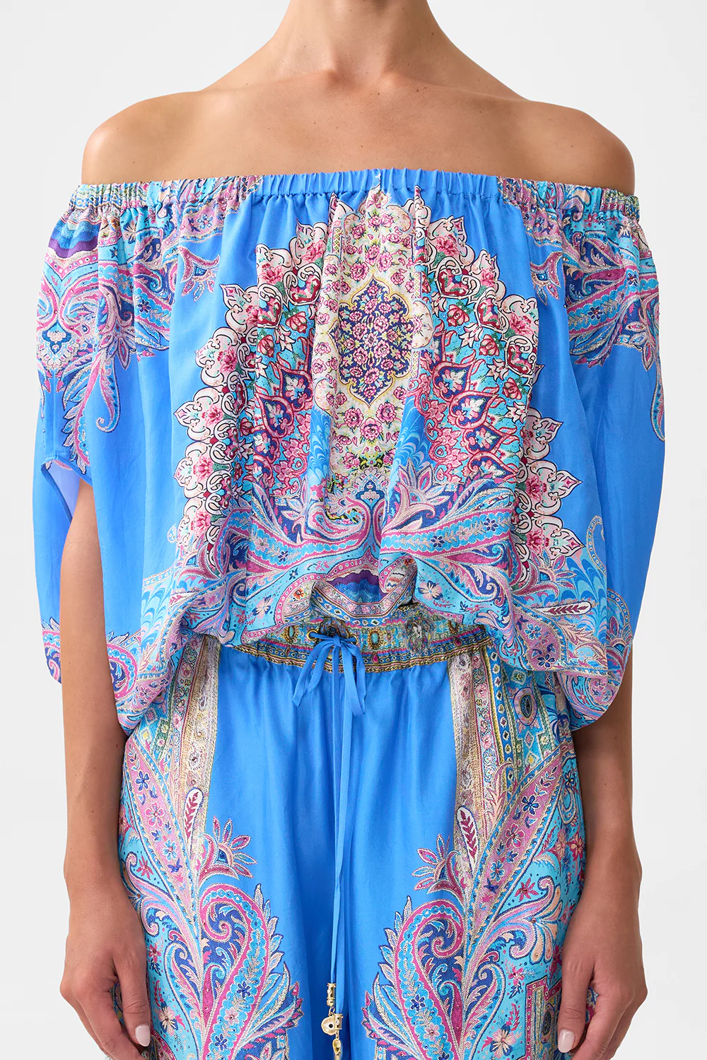 OFF SHOULDER ELASTIC TOP FOOTSTEPS IN FOLKLORE - Image 6