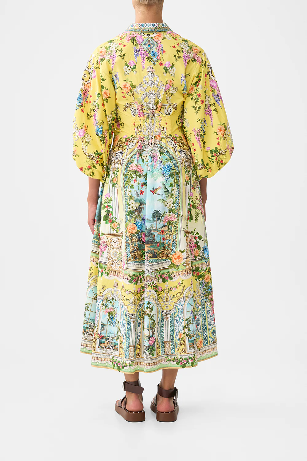 WAIST TIE SHIRT DRESS WITH BUBBLE SLEEVE TALES OF TOPKAPI PALACE - Image 2