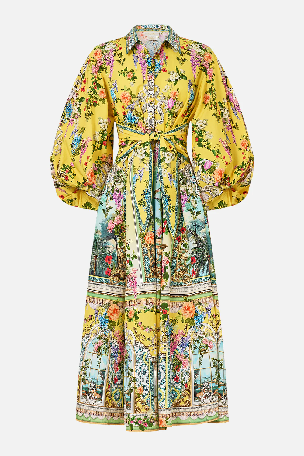 WAIST TIE SHIRT DRESS WITH BUBBLE SLEEVE TALES OF TOPKAPI PALACE - Image 3