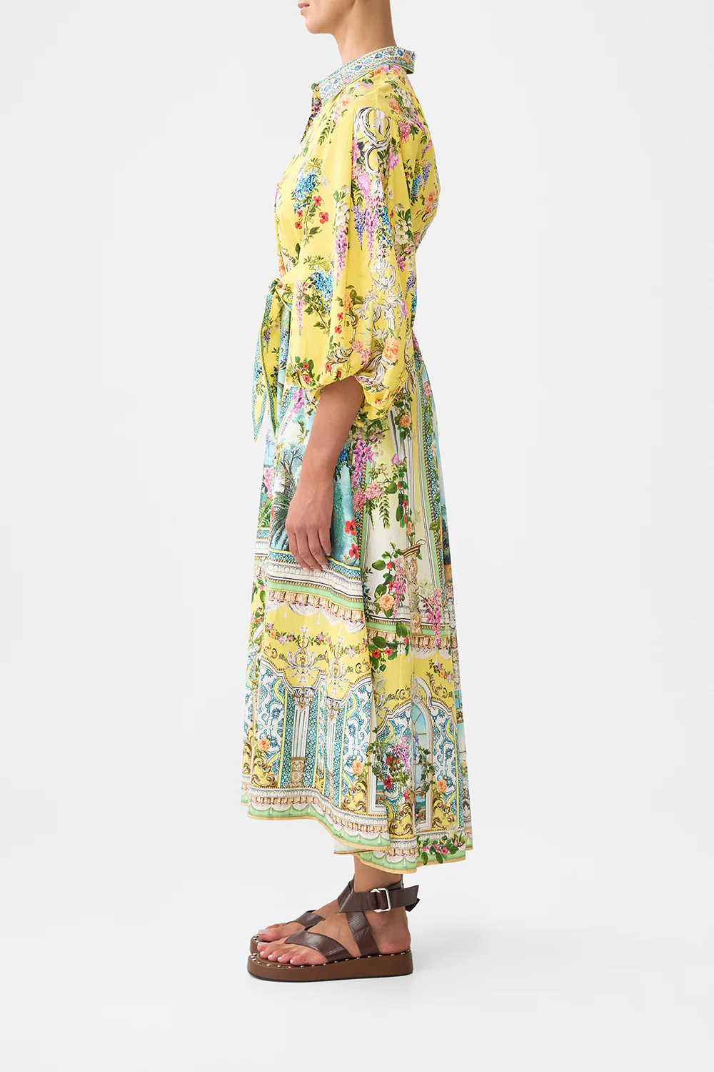WAIST TIE SHIRT DRESS WITH BUBBLE SLEEVE TALES OF TOPKAPI PALACE - Image 4