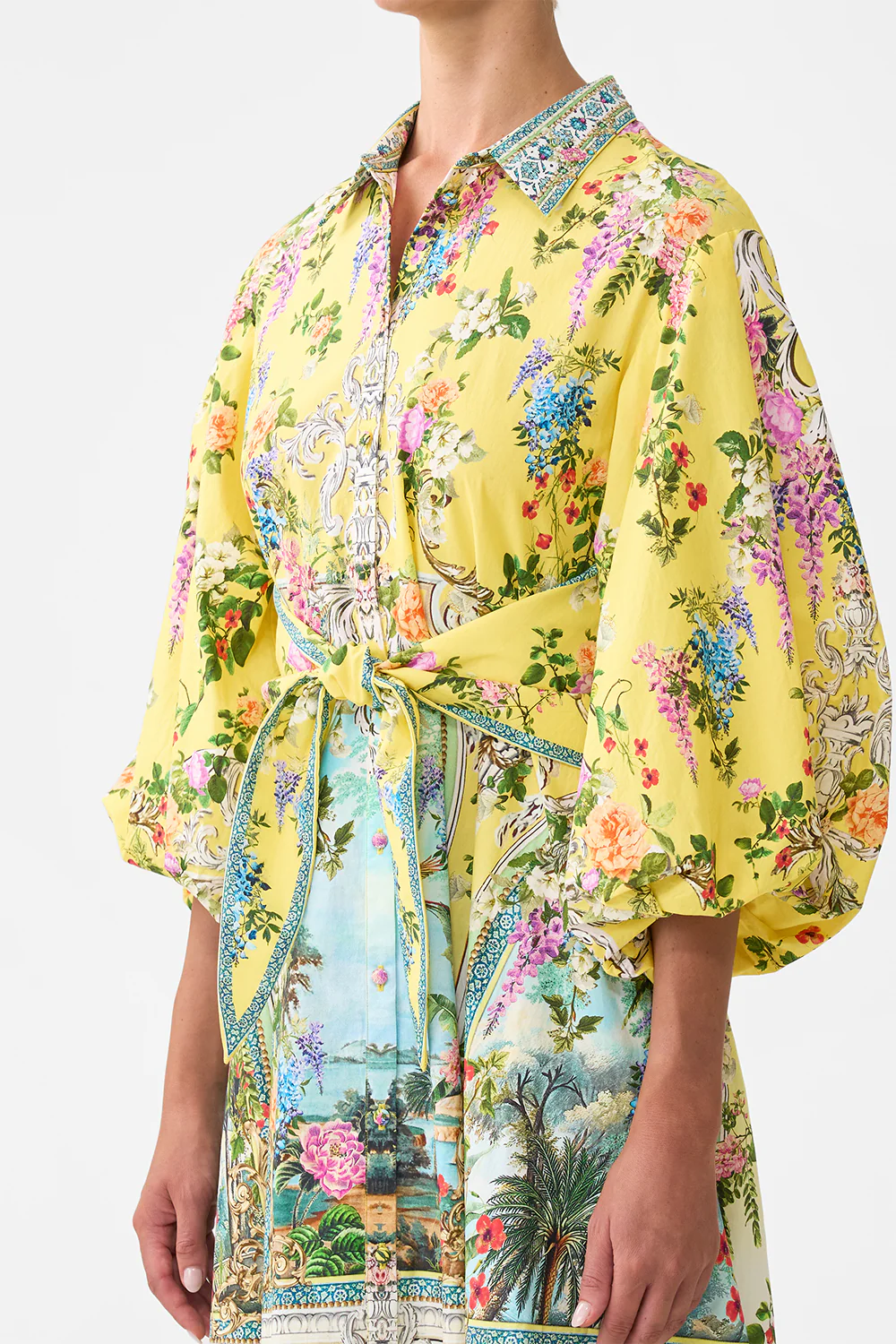 WAIST TIE SHIRT DRESS WITH BUBBLE SLEEVE TALES OF TOPKAPI PALACE - Image 5