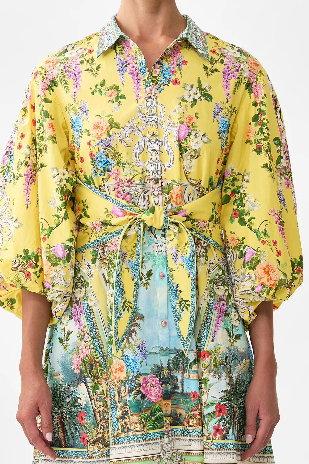WAIST TIE SHIRT DRESS WITH BUBBLE SLEEVE TALES OF TOPKAPI PALACE - Image 6