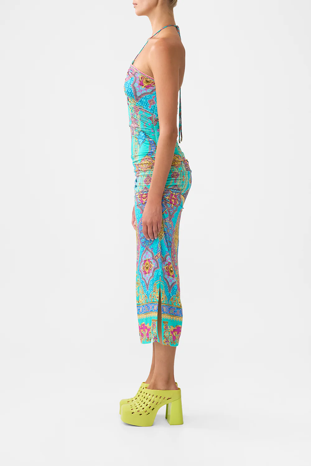 CUT OUT SLEEVELESS JERSEY HALTER NECK DRESS THE CONCUBINES CORRIDOR - Image 4
