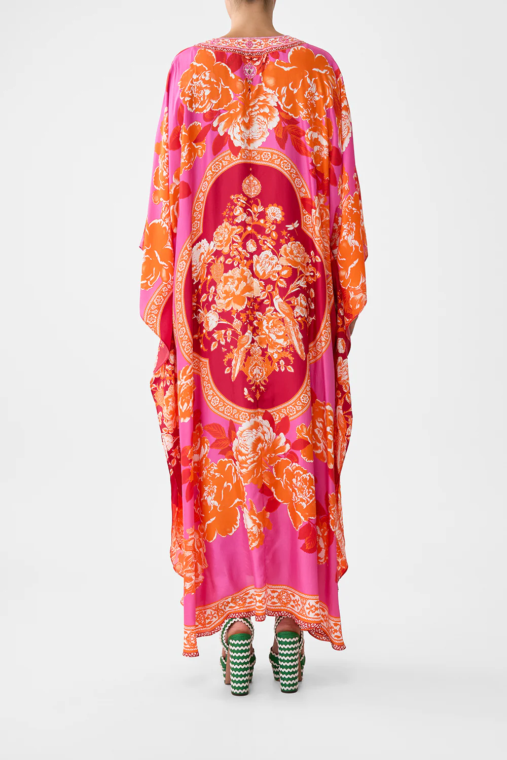 V NECK KAFTAN WITH FRONT WELT POCKETS TILES OF TÜRKIYE - Image 2