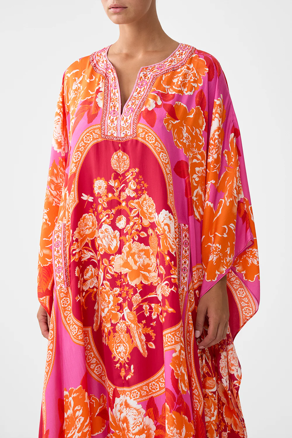 V NECK KAFTAN WITH FRONT WELT POCKETS TILES OF TÜRKIYE - Image 5