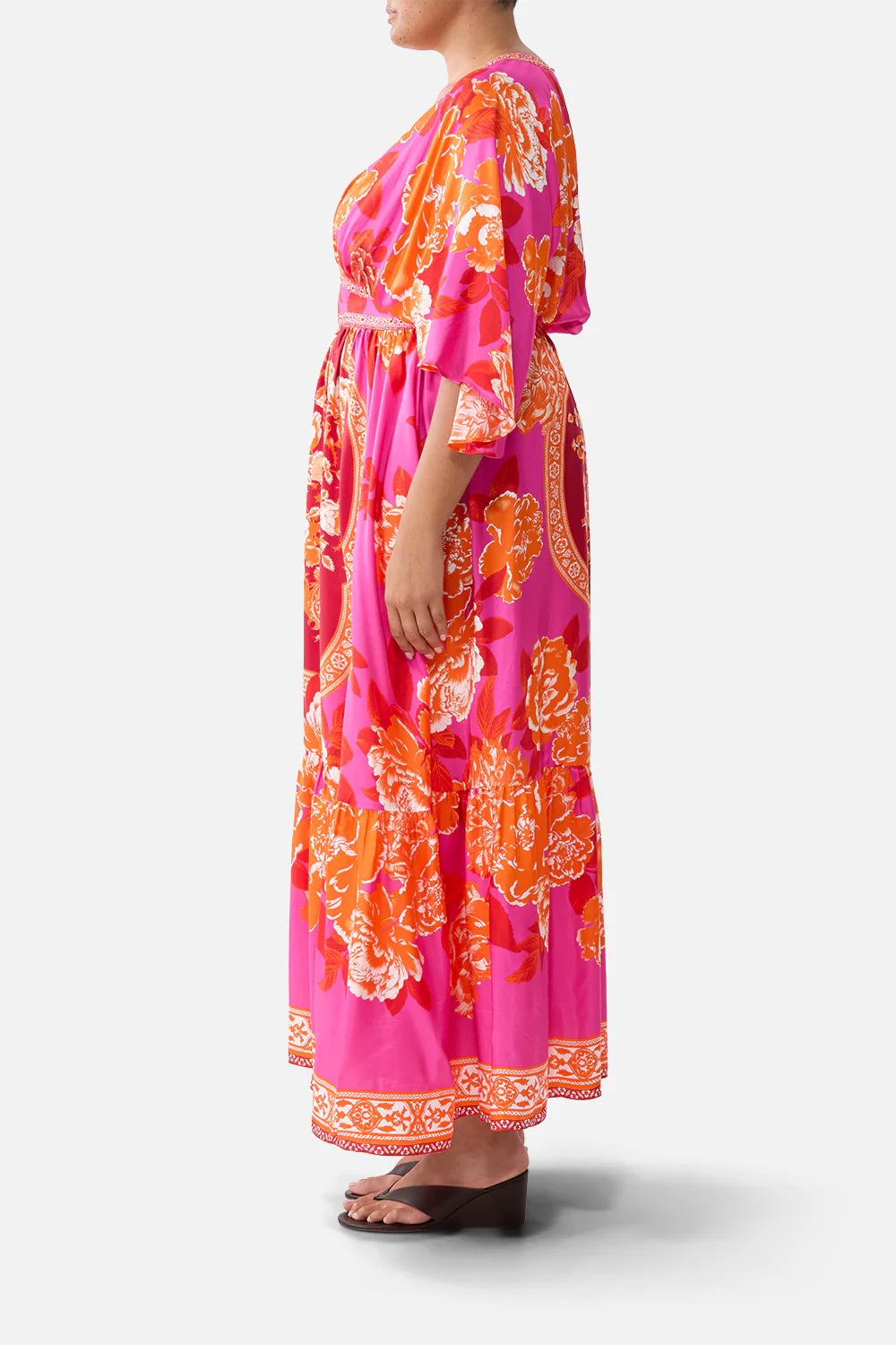 WAISTED DRESS WITH HEM RUFFLE TILES OF TÜRKIYE - Image 11