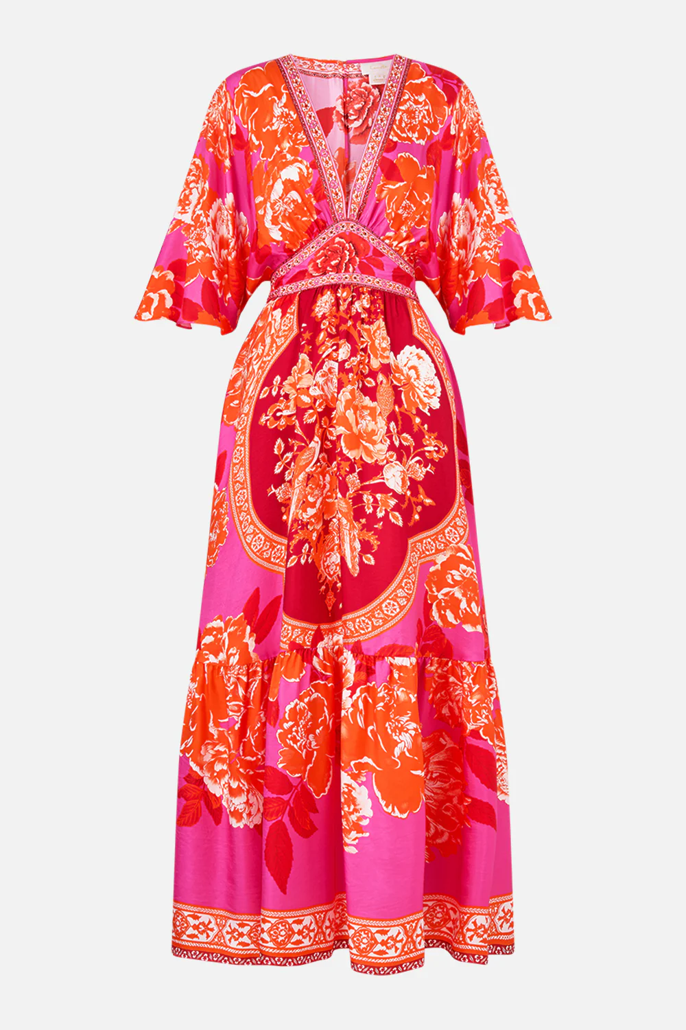 WAISTED DRESS WITH HEM RUFFLE TILES OF TÜRKIYE - Image 3