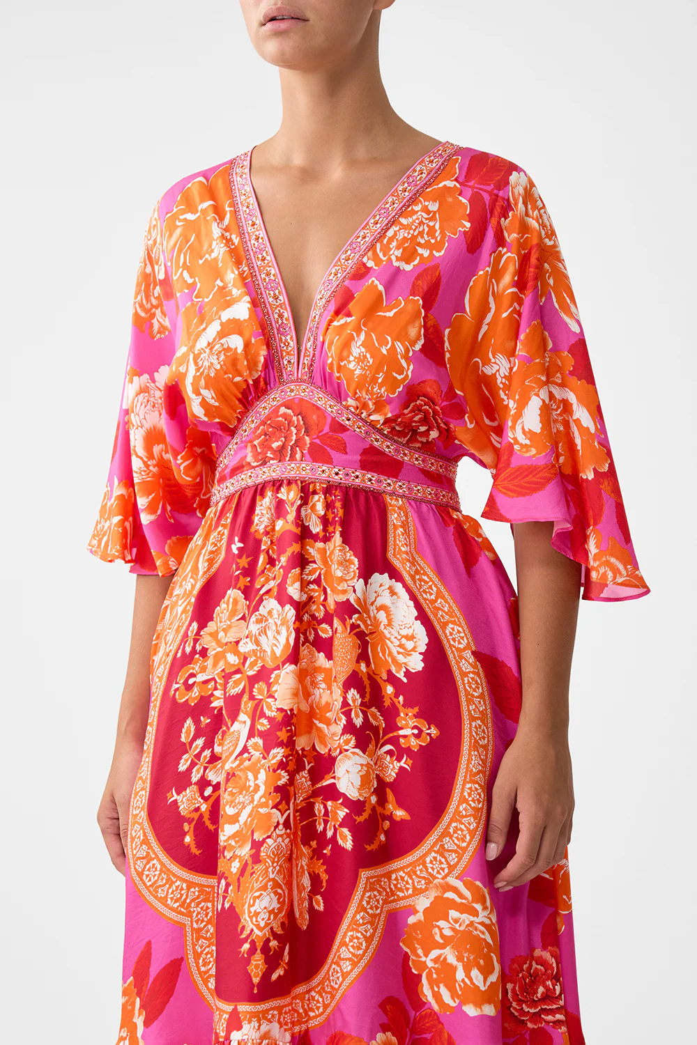 WAISTED DRESS WITH HEM RUFFLE TILES OF TÜRKIYE - Image 5