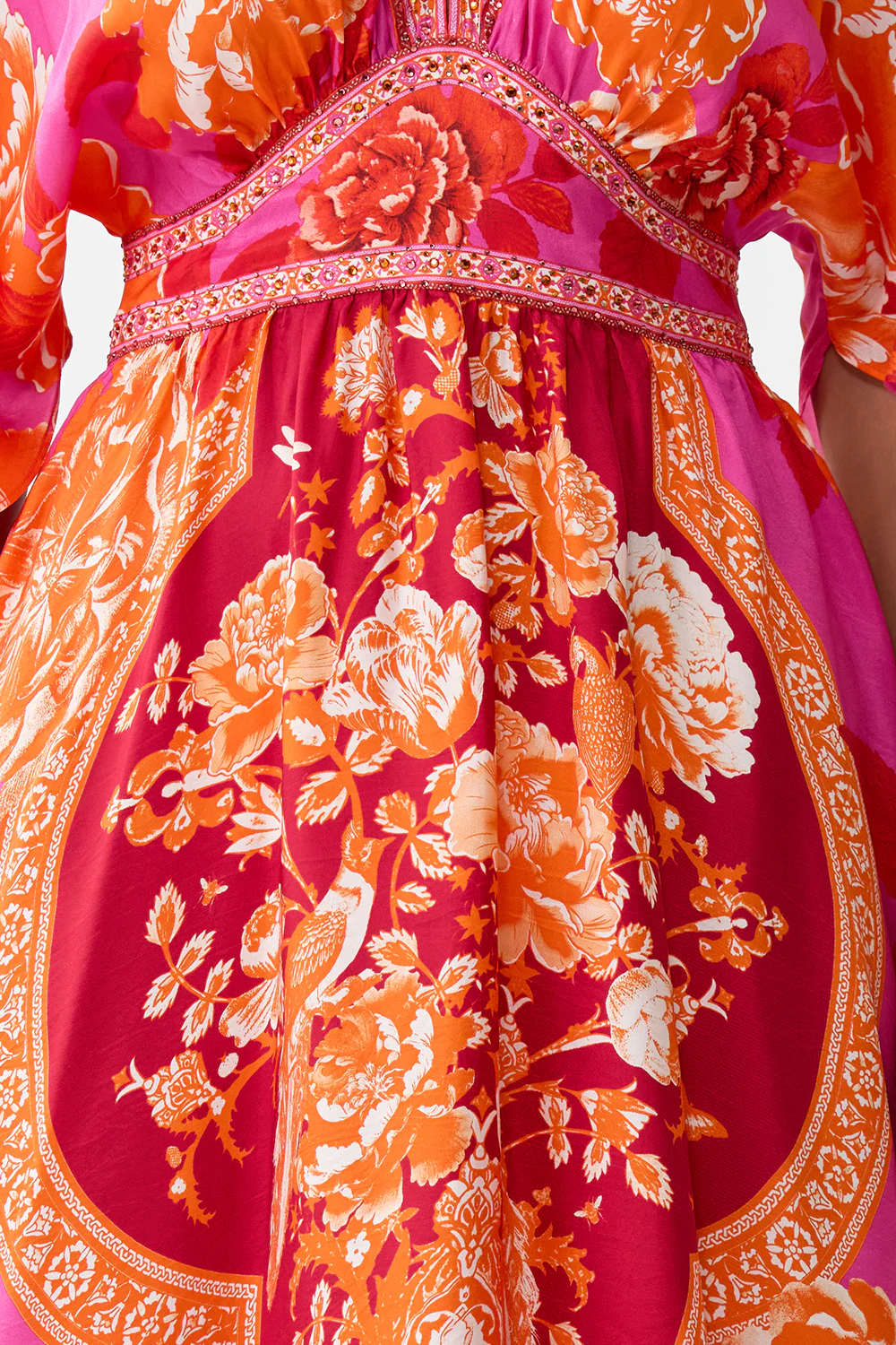 WAISTED DRESS WITH HEM RUFFLE TILES OF TÜRKIYE - Image 6