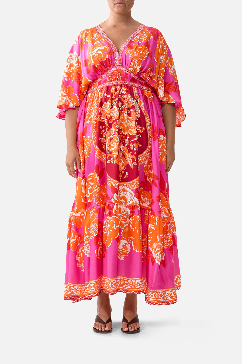 WAISTED DRESS WITH HEM RUFFLE TILES OF TÜRKIYE - Image 9
