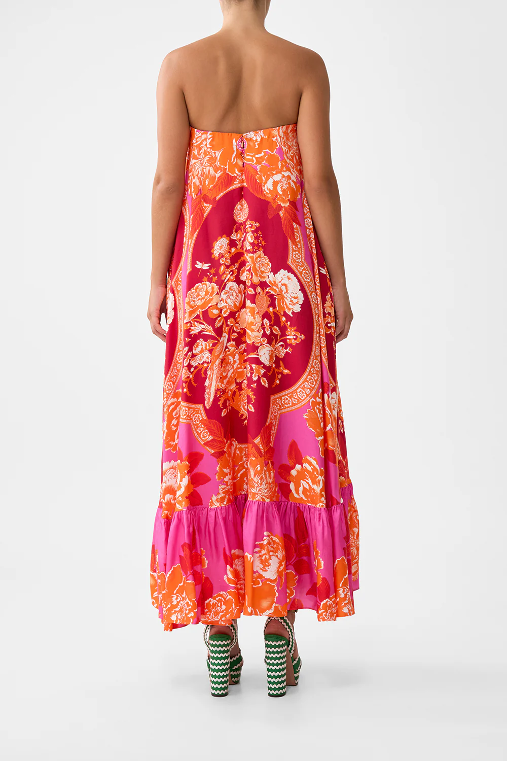 STRAPLESS MAXI WITH RUFFLE HEM TILES OF TÜRKIYE - Image 2