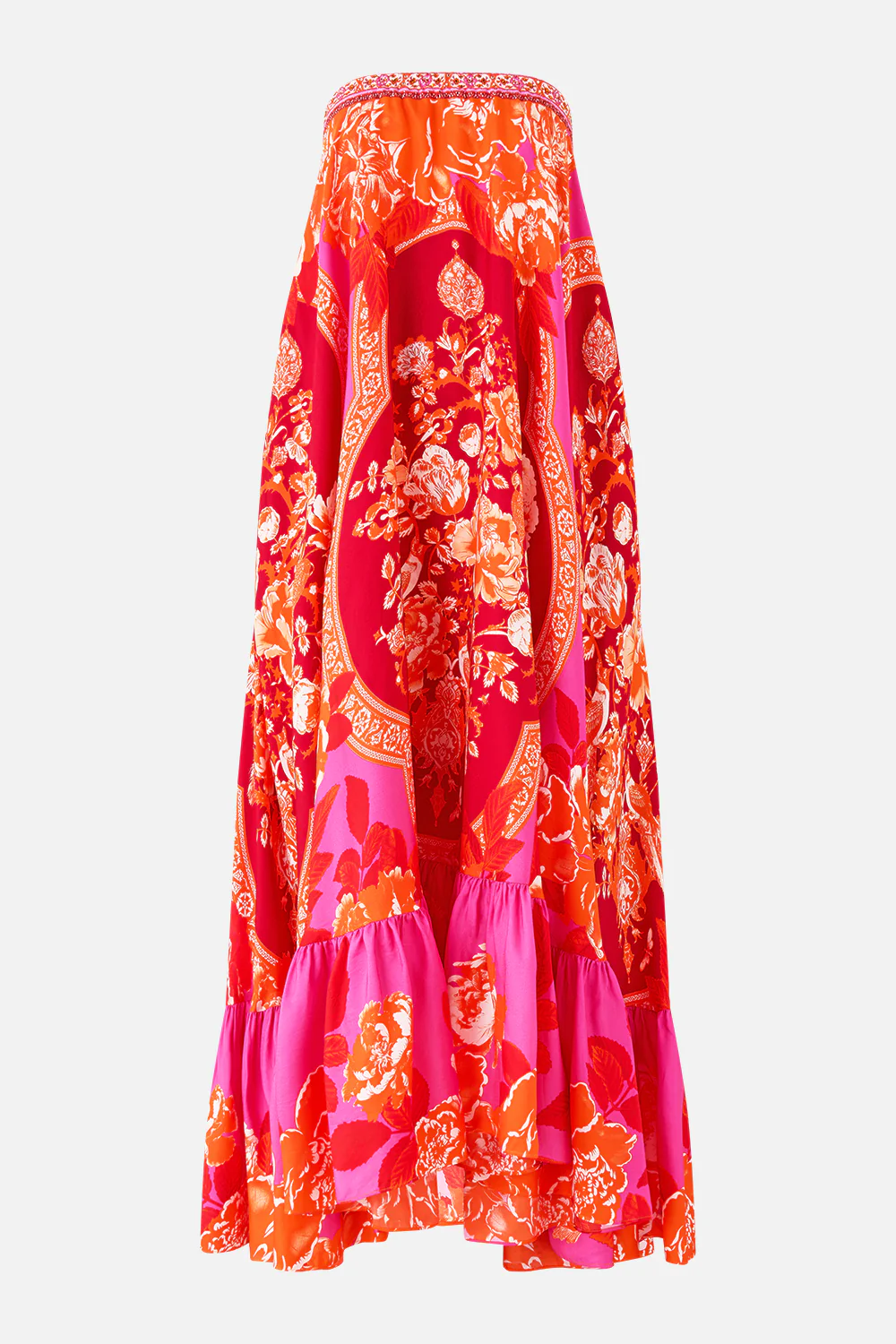 STRAPLESS MAXI WITH RUFFLE HEM TILES OF TÜRKIYE - Image 3