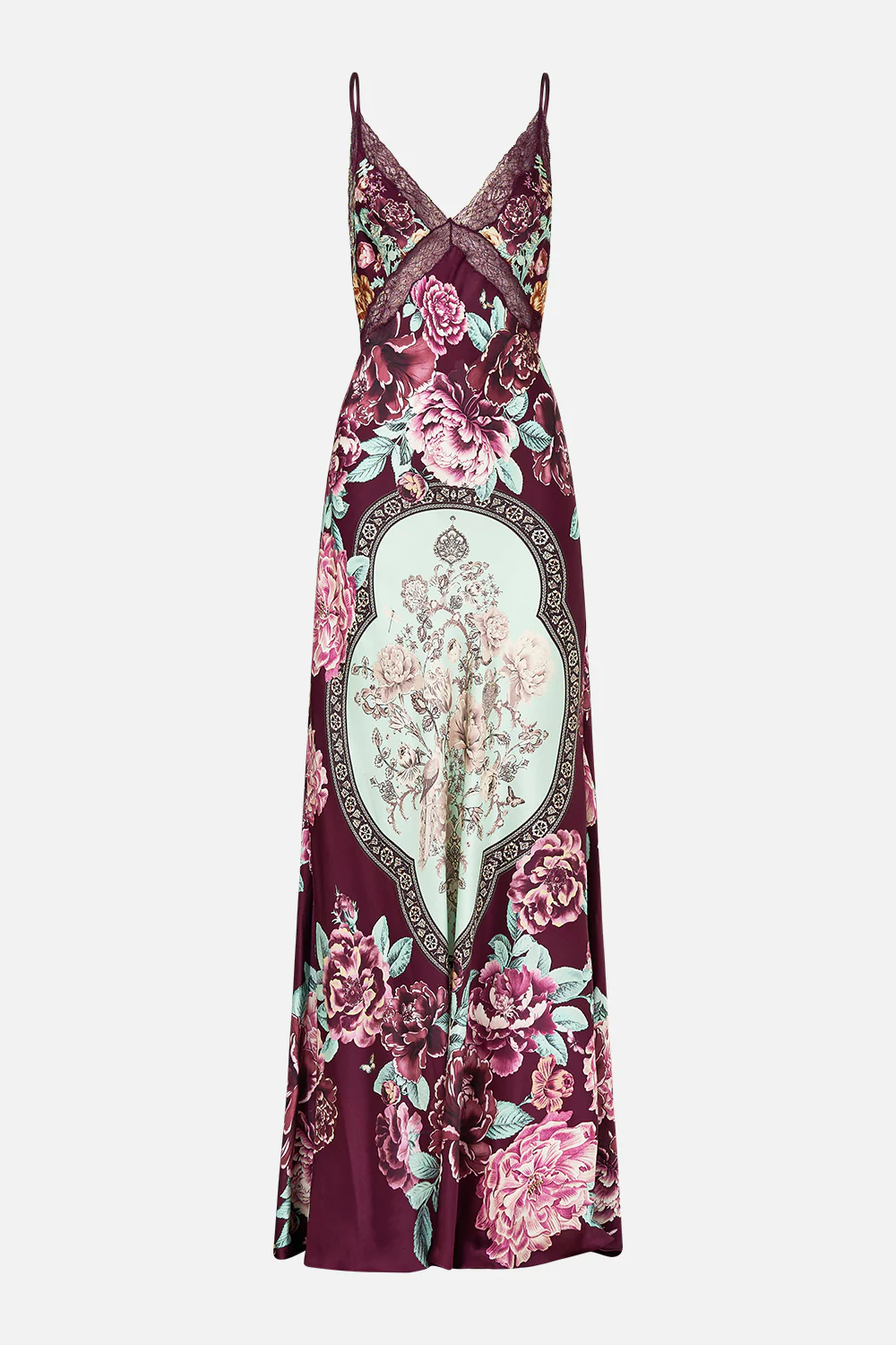 V-NECK LONG BIAS SLIP DRESS WITH TRAIN IF THESE TILES COULD TALK - Image 3