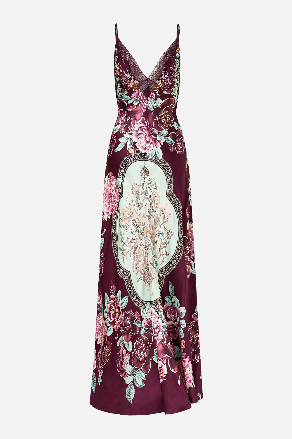 V-NECK LONG BIAS SLIP DRESS WITH TRAIN IF THESE TILES COULD TALK - Image 6