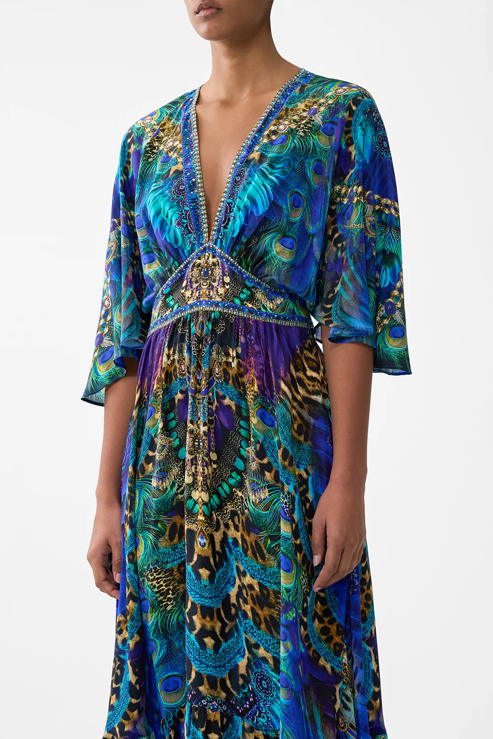 WAISTED DRESS WITH HEM RUFFLE COSMIC ZOOLOGY - Image 5