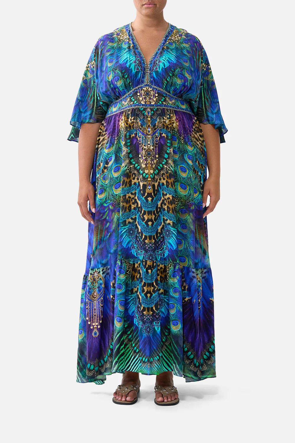 WAISTED DRESS WITH HEM RUFFLE COSMIC ZOOLOGY - Image 9