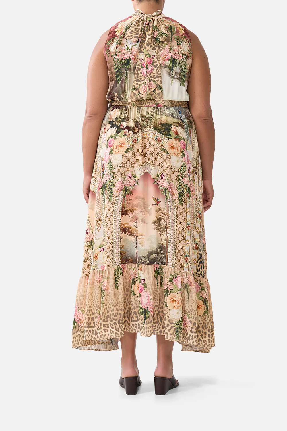 NECKTIE DRESS WITH ELASTICATED WAIST WATERCOLOUR WONDERLAND - Image 10