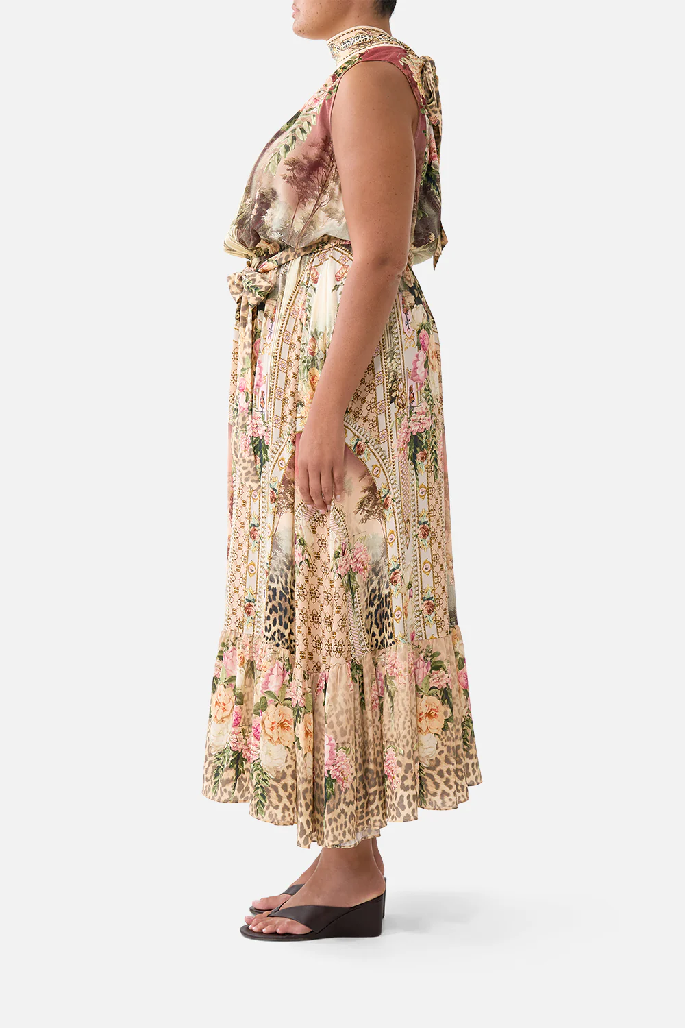 NECKTIE DRESS WITH ELASTICATED WAIST WATERCOLOUR WONDERLAND - Image 11