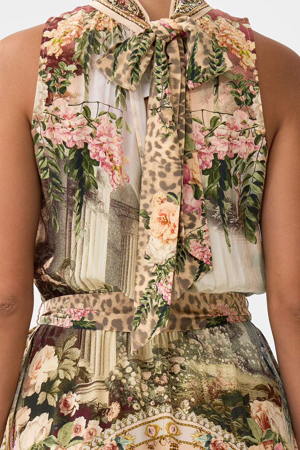 NECKTIE DRESS WITH ELASTICATED WAIST WATERCOLOUR WONDERLAND - Image 6