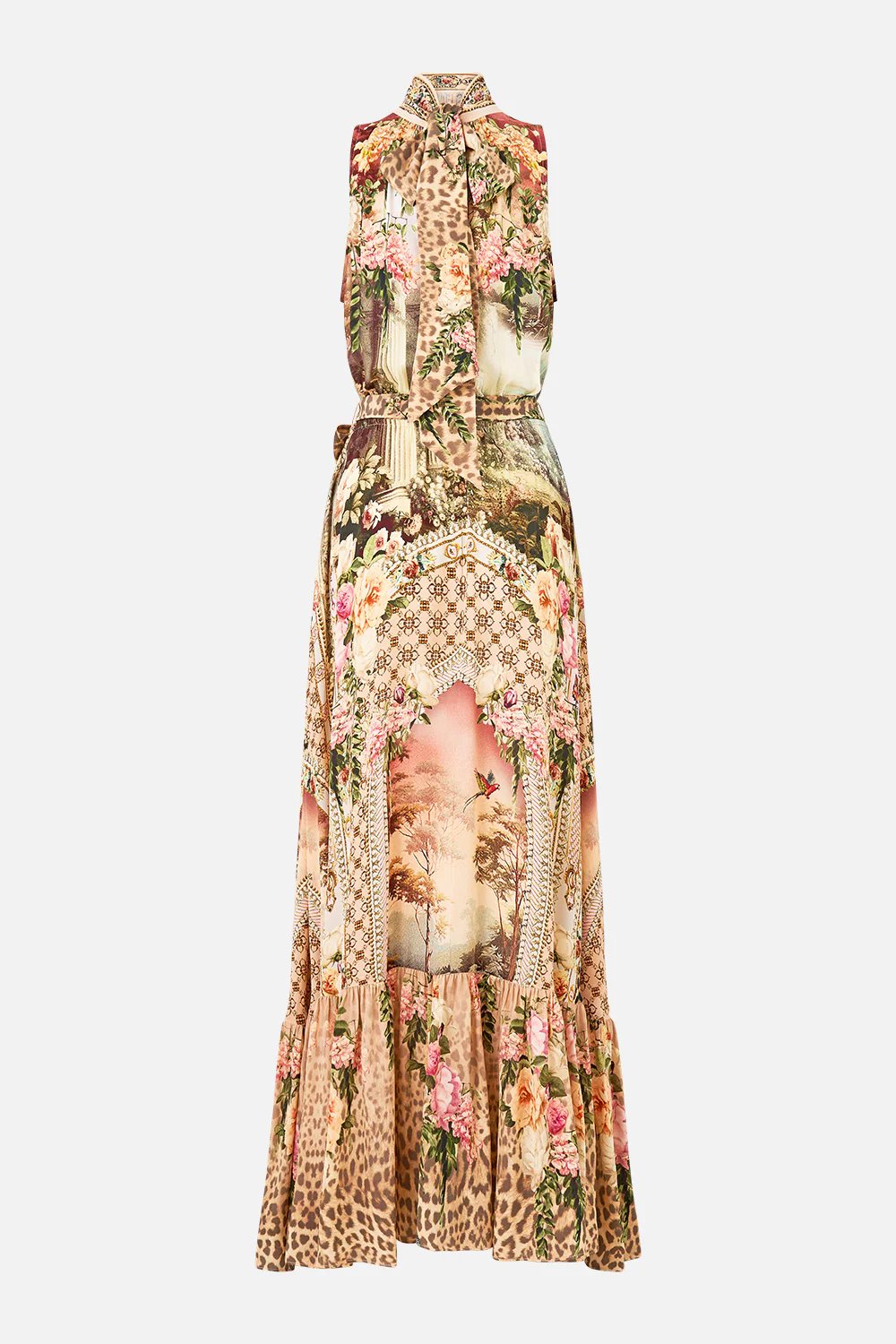 NECKTIE DRESS WITH ELASTICATED WAIST WATERCOLOUR WONDERLAND - Image 7