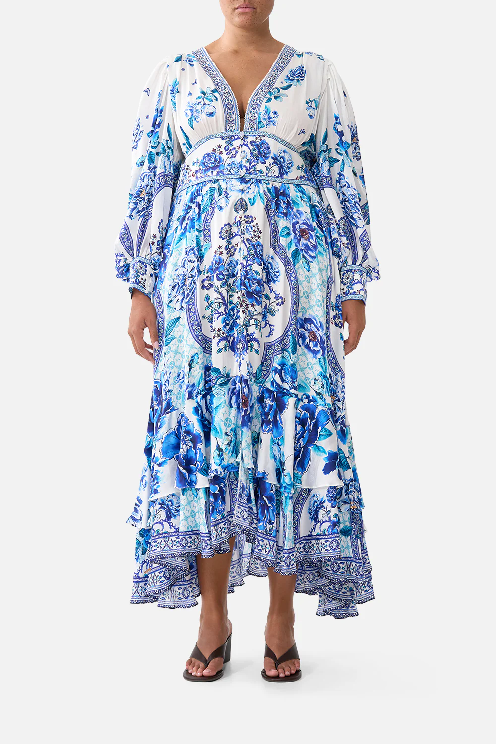 LONG BUTTON FRONT DRESS A CERAMIC GARDEN - Image 8