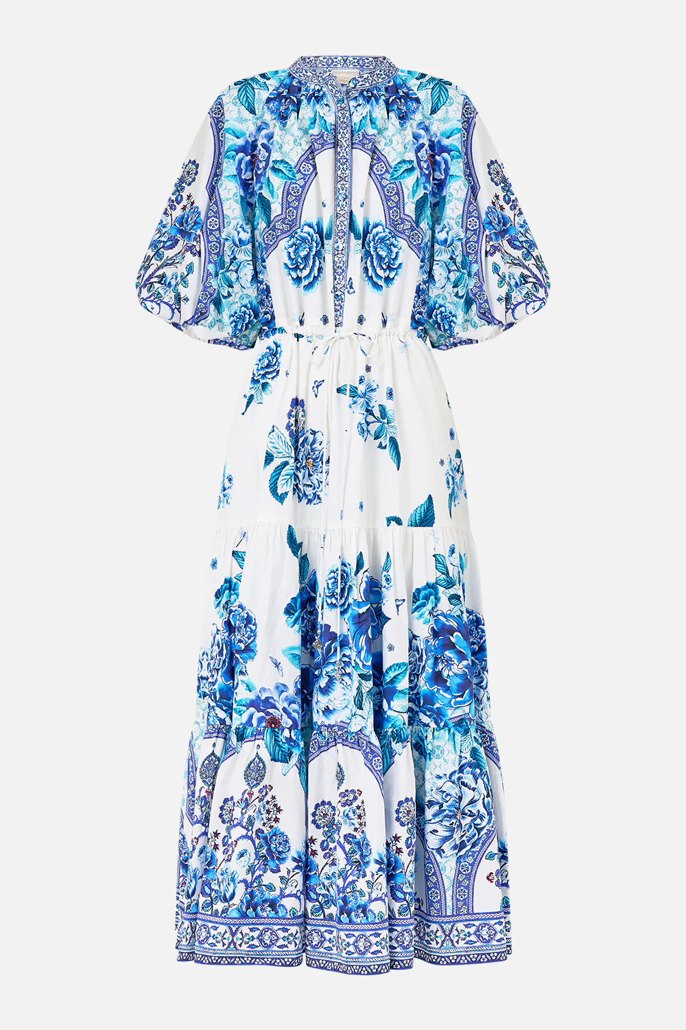 PUFF SLEEVE MIDI SHIRT DRESS A CERAMIC GARDEN - Image 3