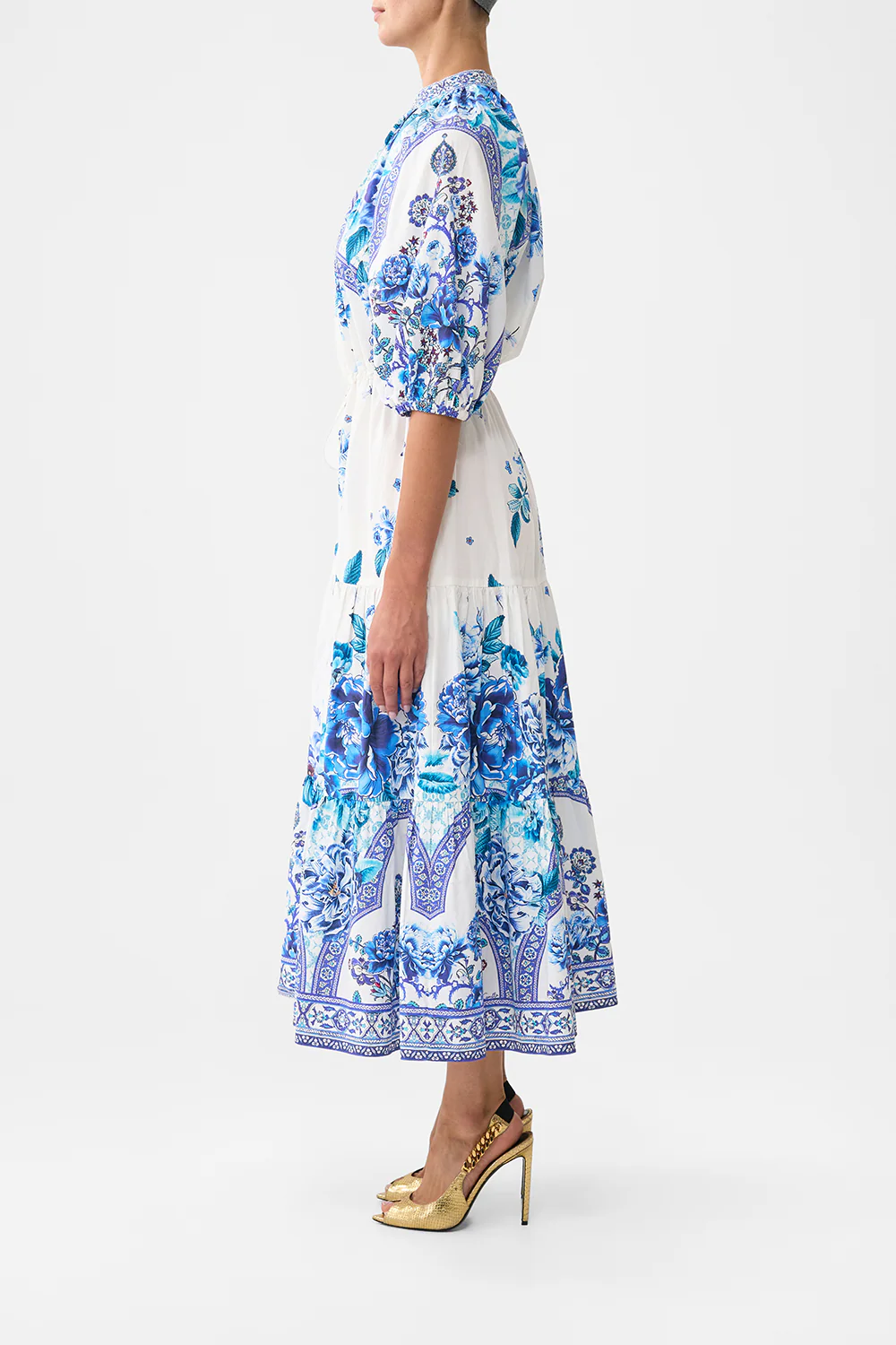 PUFF SLEEVE MIDI SHIRT DRESS A CERAMIC GARDEN - Image 4