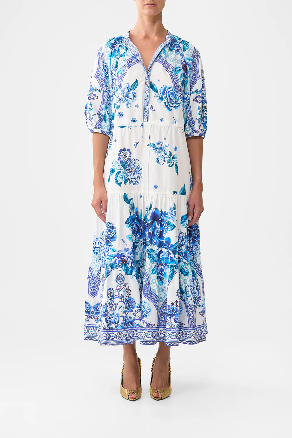 PUFF SLEEVE MIDI SHIRT DRESS A CERAMIC GARDEN - Image 7