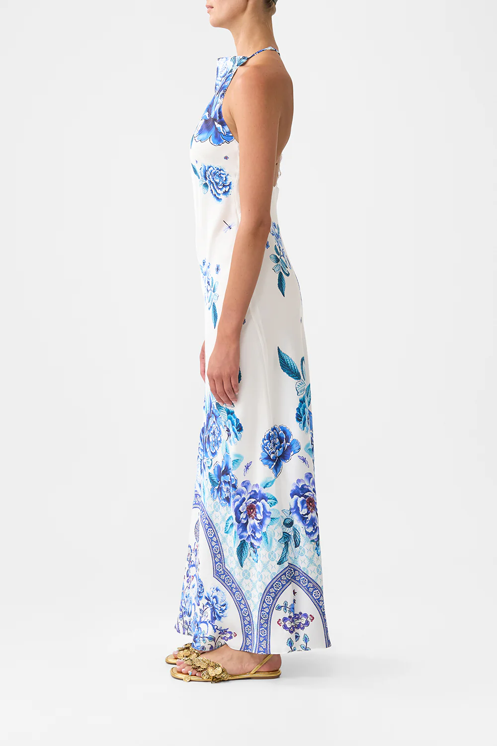 HALTER SLIP DRESS WITH LACE STRAP A CERAMIC GARDEN - Image 4