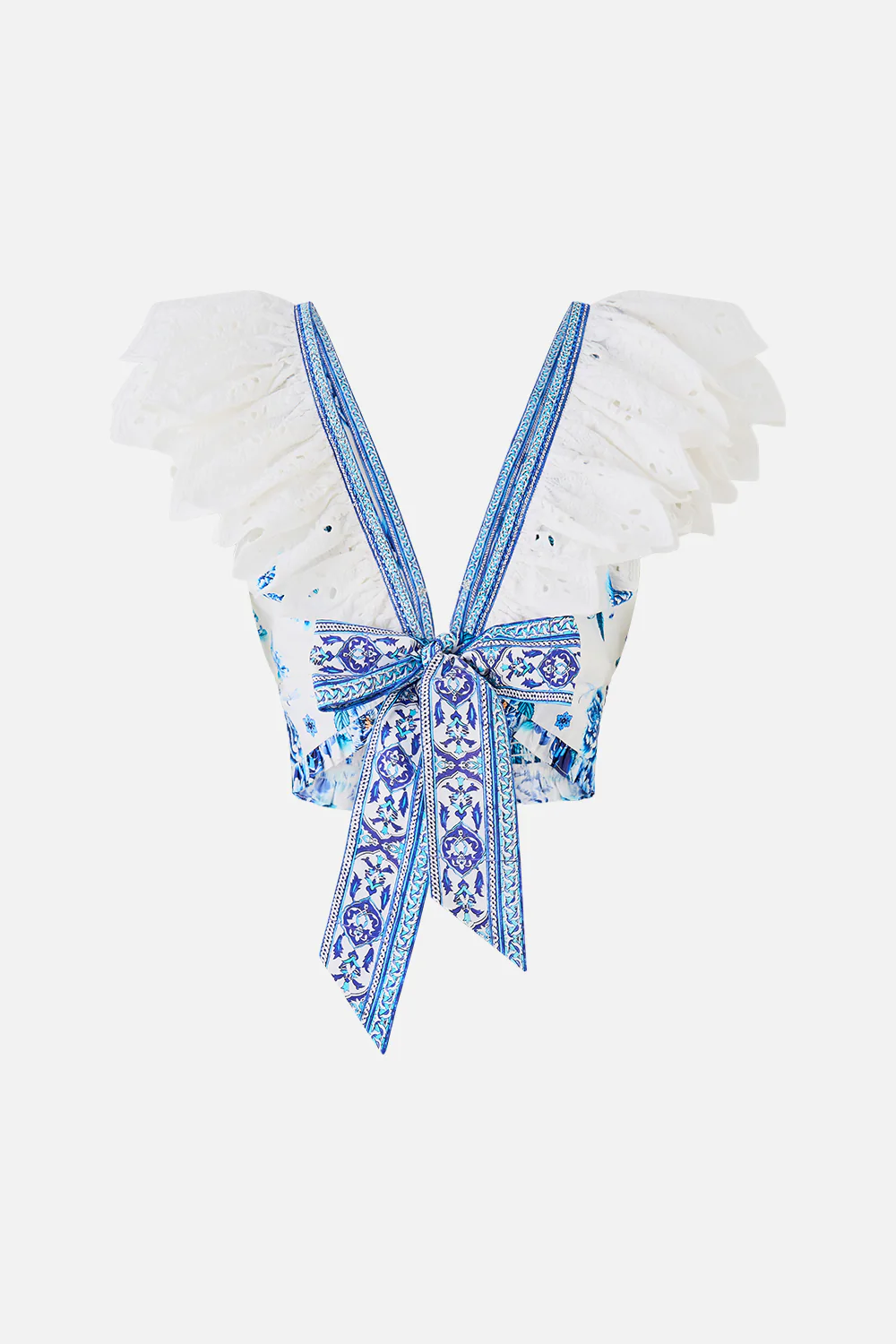 DEEP V FRILL SHORT SLEEVE TOP A CERAMIC GARDEN - Image 7