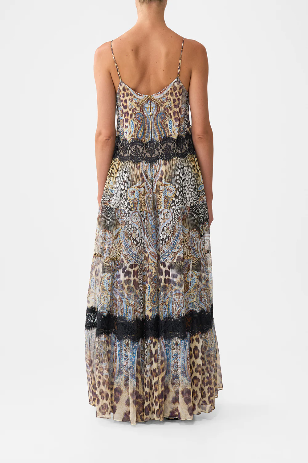 TRAPEZE TIERED DRESS WITH LINING ISTANBUL ANIMALIA - Image 2