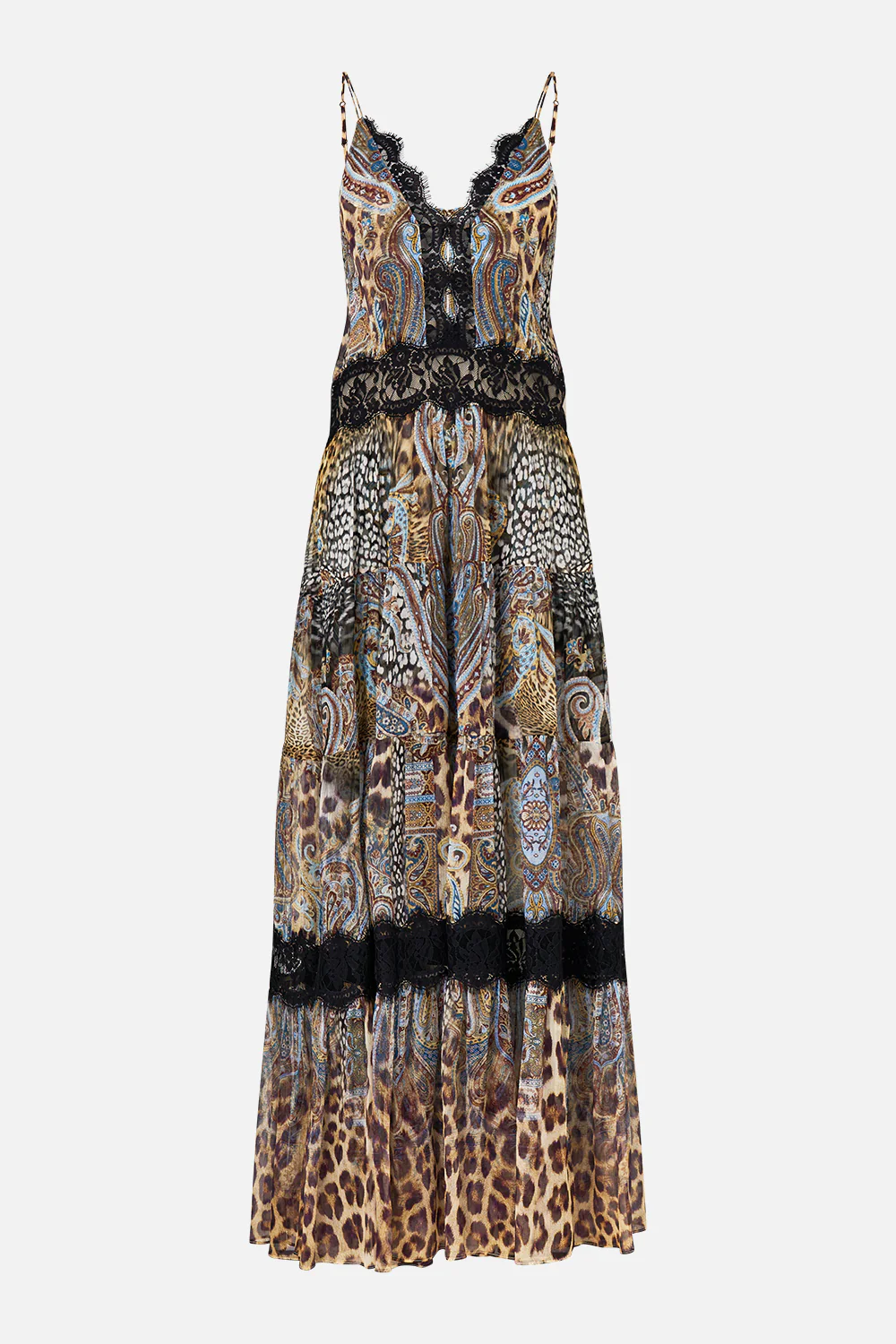 TRAPEZE TIERED DRESS WITH LINING ISTANBUL ANIMALIA - Image 3