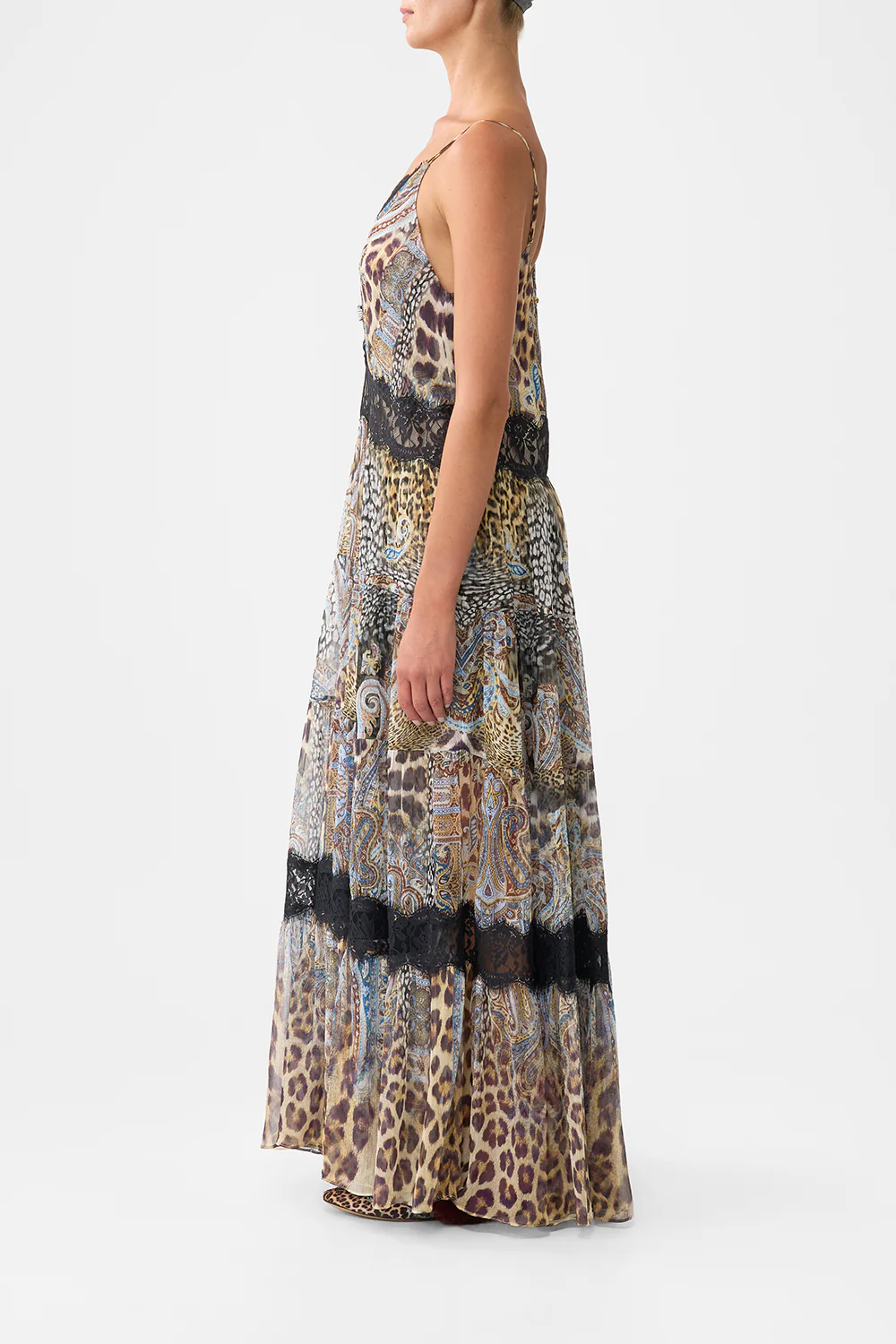 TRAPEZE TIERED DRESS WITH LINING ISTANBUL ANIMALIA - Image 4