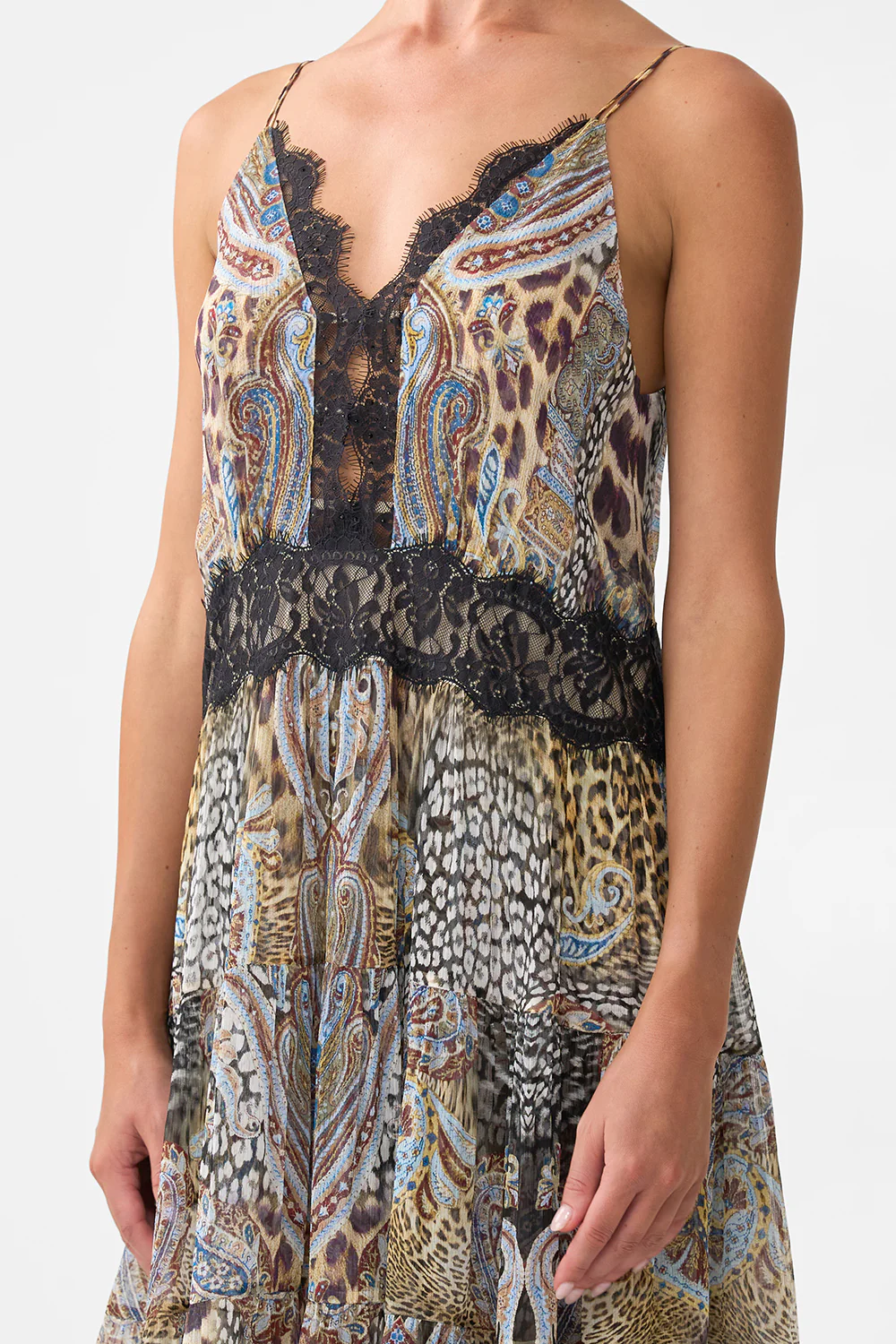 TRAPEZE TIERED DRESS WITH LINING ISTANBUL ANIMALIA - Image 5