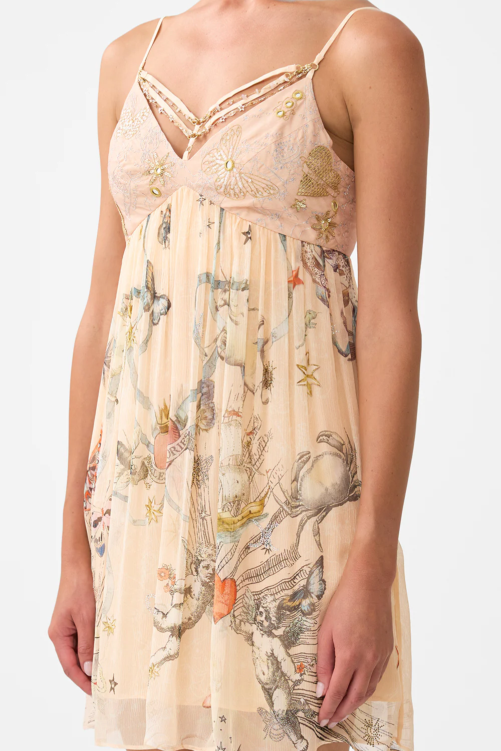 DOUBLE STRAP DETAIL SHORT DRESS HOUSE OF HOROSCOPES - Image 5