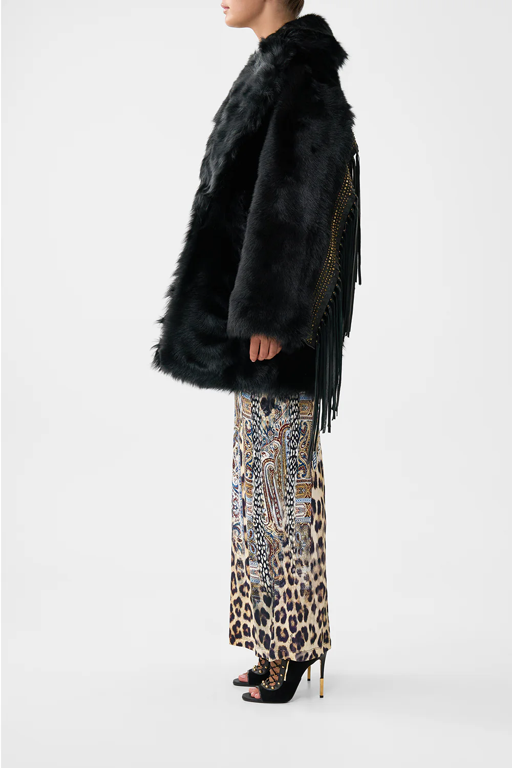 SHEARLING COAT WITH REMOVABLE FRINGING ISTANBUL ANIMALIA - Image 4