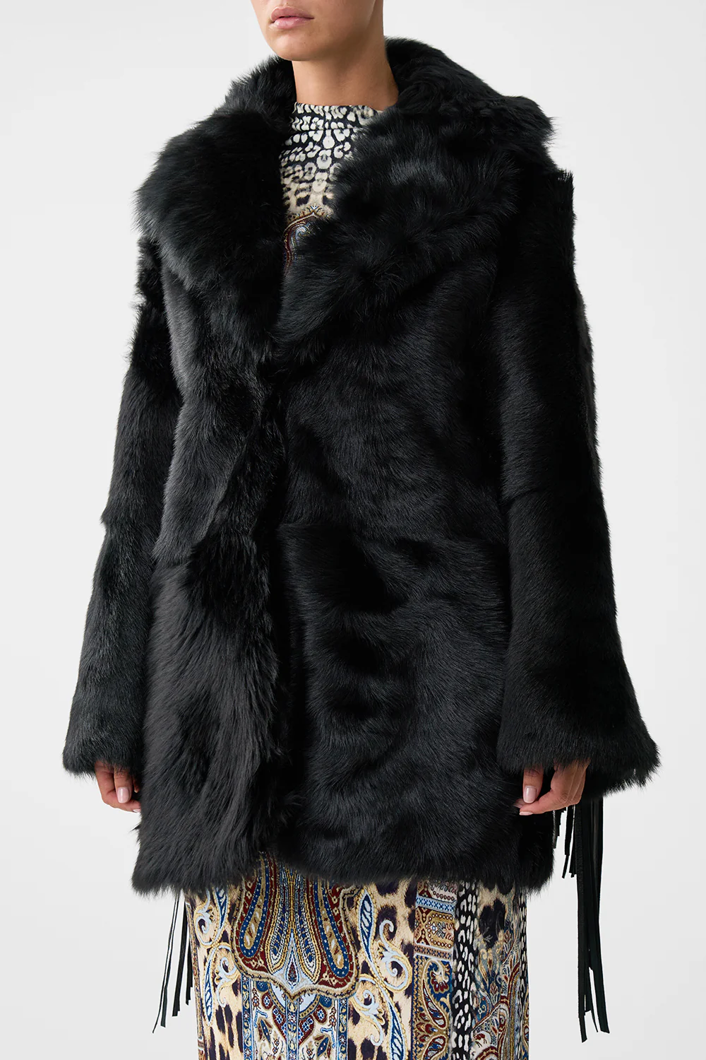 SHEARLING COAT WITH REMOVABLE FRINGING ISTANBUL ANIMALIA - Image 5