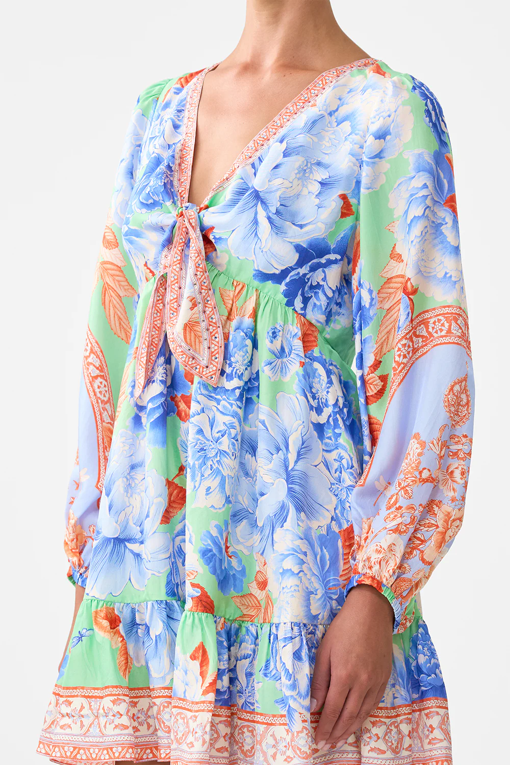 SHORT TIE FRONT BLOUSON DRESS TOPKAPI POP - Image 5