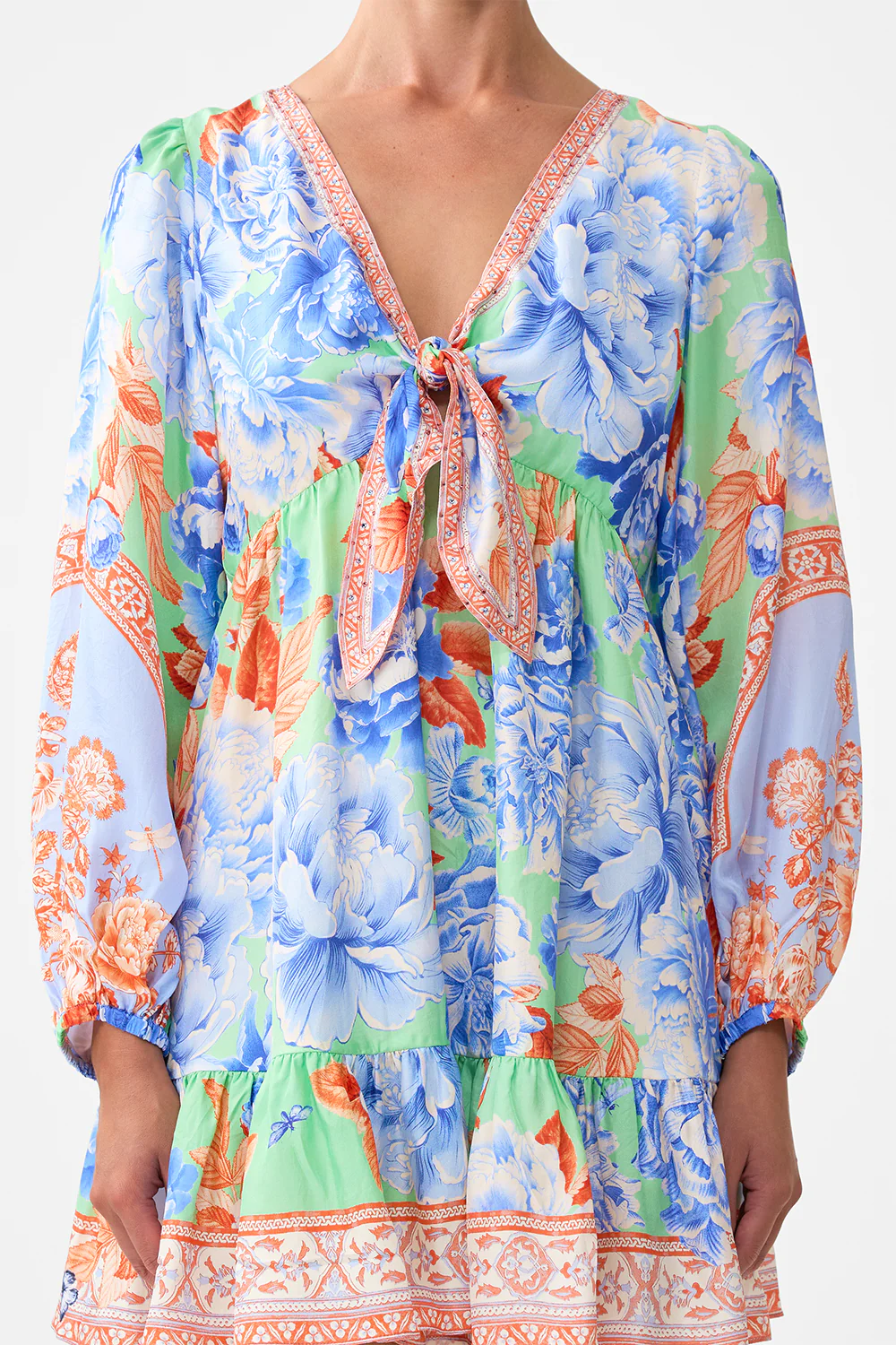 SHORT TIE FRONT BLOUSON DRESS TOPKAPI POP - Image 6