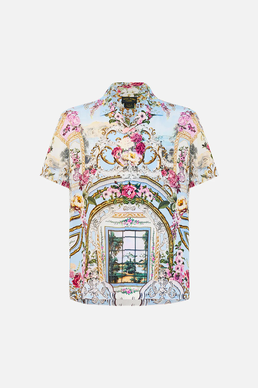 SHORT SLEEVE CAMP COLLARED SHIRT TILED IN TIME - Image 3