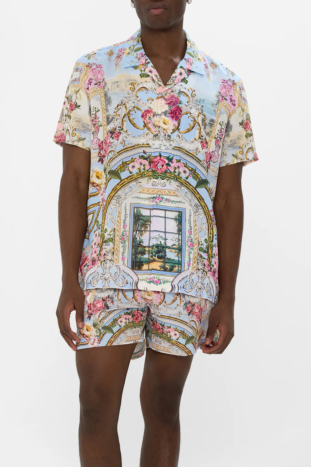 SHORT SLEEVE CAMP COLLARED SHIRT TILED IN TIME - Image 5